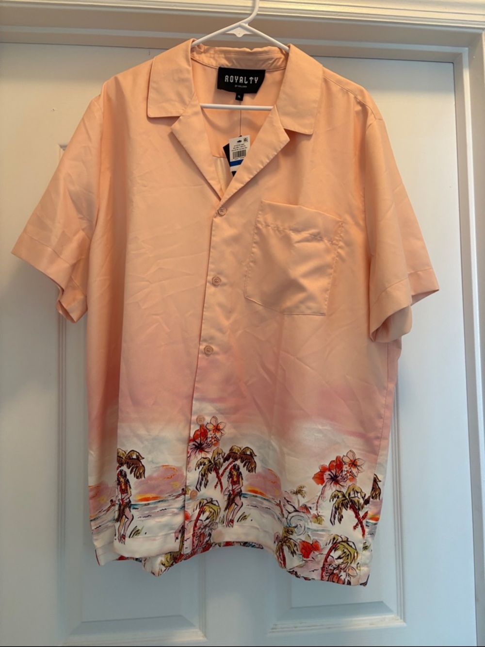 NWT Royalty Hawaiian Vacation Vibes Short Sleeve Button Down Shirt Size XL